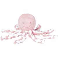 Los mejores  - Nattou Peluche de Pulpo- Para recién nacidos y prematuros- 23 cm- Rosa-Blanco